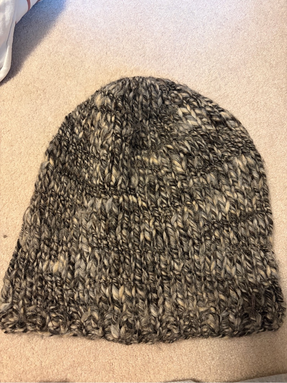 Wilfred Marled Gray and Cream Knit Beanie